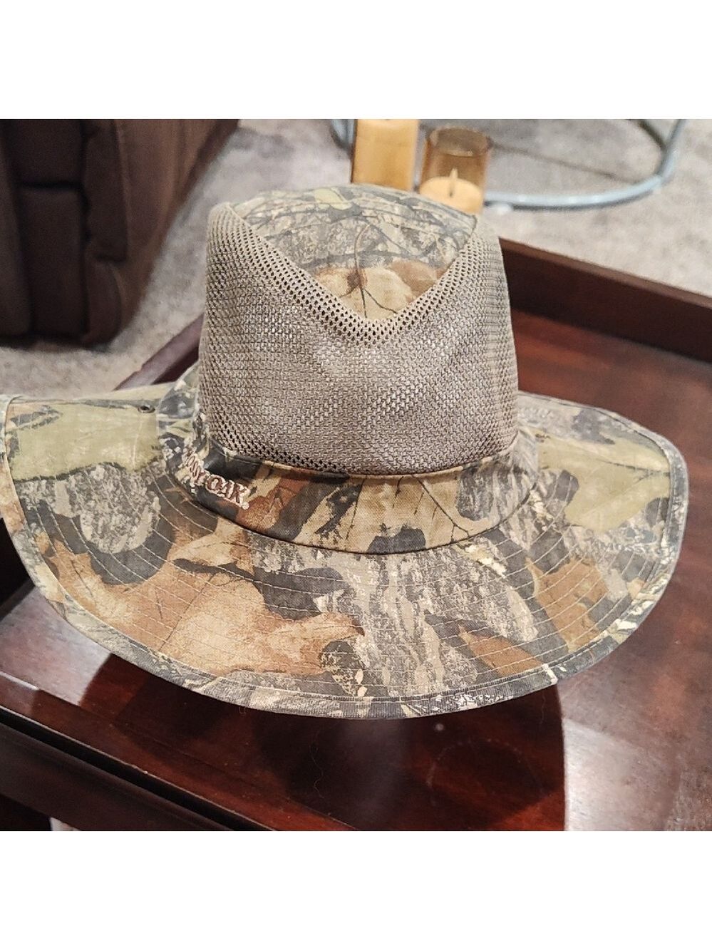Men's Camouflage Mesh Outback Hat - Brown/Green